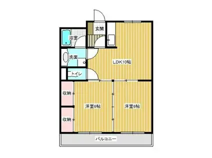 コスモアージュ(2LDK/4階)の間取り写真