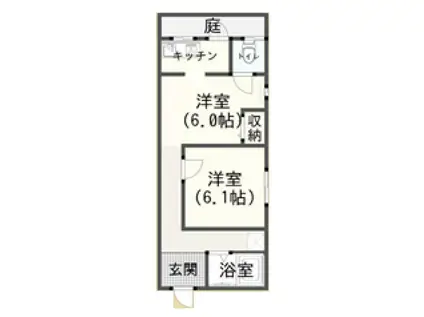 八尾市太田新町アパート(1LDK/1階)の間取り写真