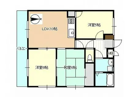 アップス安東VI(3LDK/2階)の間取り写真