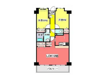 クエスタ柏(2LDK/2階)の間取り写真