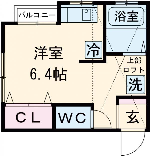 ピコットさつき野(1K/2階)の間取り写真