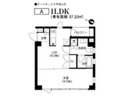 レグルス甲南山手(1LDK/4階)の間取り写真