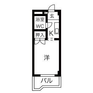 鬼頭本社ビル(1K/4階)の間取り写真