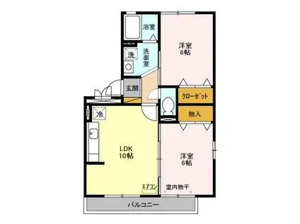 コンフォール(2LDK/3階)の間取り写真