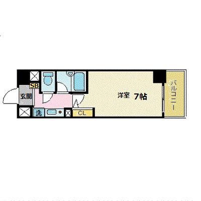 エスリード本町(1K/5階)の間取り写真