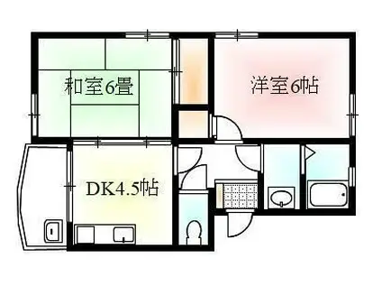 グリーンコーポ(2DK/2階)の間取り写真