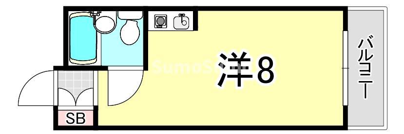 ジュネス船原(ワンルーム/1階)の間取り写真
