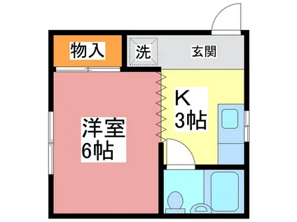 ビレッジ国高 B棟(1K/1階)の間取り写真