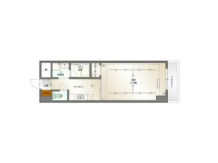 グランデージ則武(1K/9階)の間取り写真
