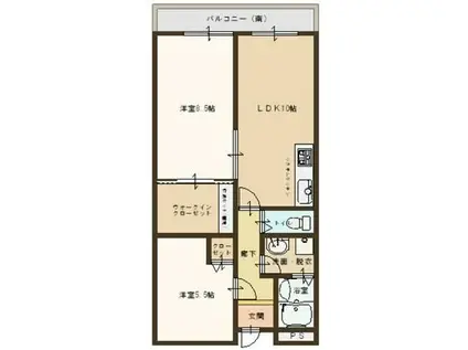センチュリー宮町(2LDK/1階)の間取り写真