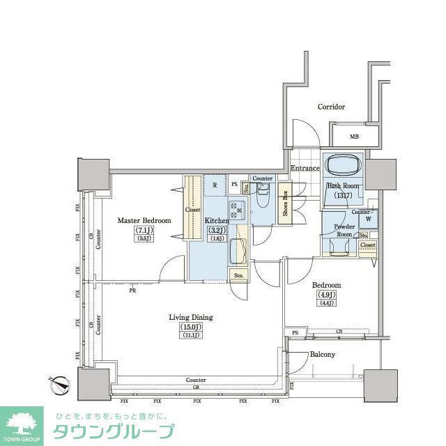 レジディアタワー上池袋(2LDK/10階)の間取り写真