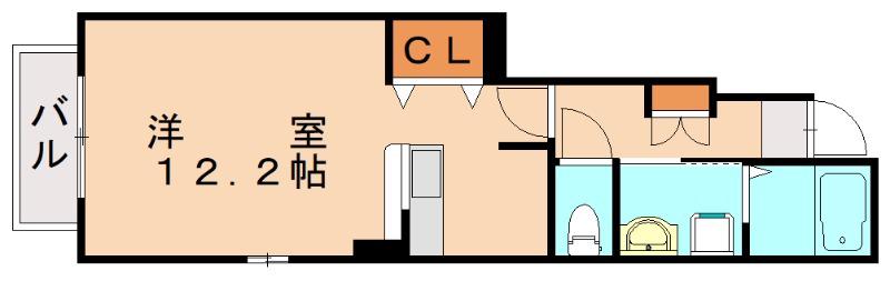 フェリーチェ(ワンルーム/1階)の間取り写真