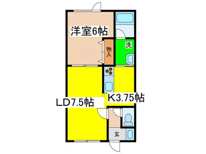 スパークルレイ(1LDK/1階)の間取り写真