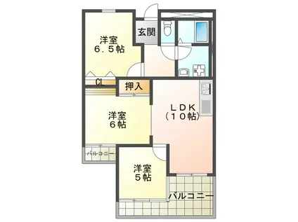 ガーデンハイツ桃山台壱(3LDK/1階)の間取り写真
