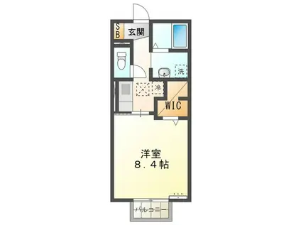 パプリカ(1K/1階)の間取り写真