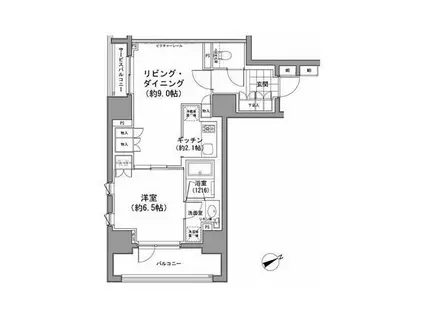 パークハビオ八丁堀(1LDK/8階)の間取り写真