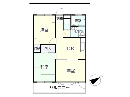 板橋ビル(3DK/3階)の間取り写真