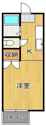 コーポゆう(1K/2階)の間取り写真