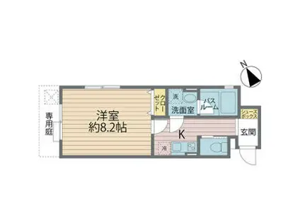 ワコーレヴィアーノ須磨関守町(1K/1階)の間取り写真