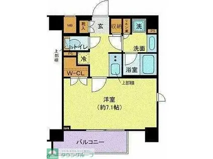 ガリシア用賀(1K/5階)の間取り写真