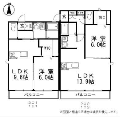 ウィステリア II(1LDK/1階)の間取り写真