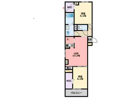 メゾン・ド・プティエル今津(2LDK/1階)の間取り写真