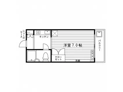 スタジオM(ワンルーム/4階)の間取り写真