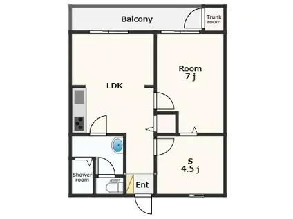 市原ハイランドビル(1SLDK/3階)の間取り写真