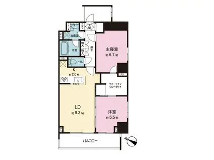 GRACE COURT MEGURO(2LDK/5階)の間取り写真