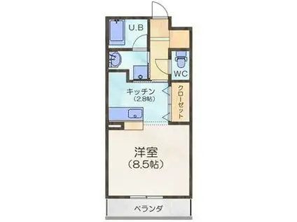 ハイトピア四日市(1K/4階)の間取り写真