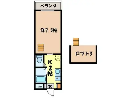 ザ・シーズンズ(1K/4階)の間取り写真