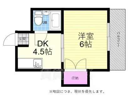 田中第3コーポ(1DK/2階)の間取り写真