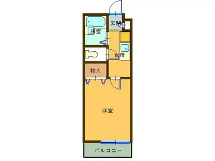 コーポ松尾(1K/1階)の間取り写真