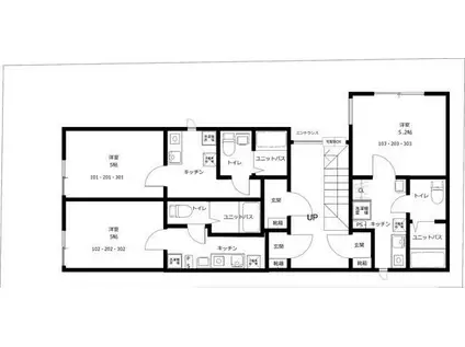 サンバレー春日町(1K/1階)の間取り写真