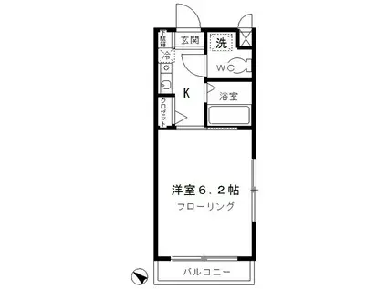 FULL WISE Ⅰ(1K/2階)の間取り写真