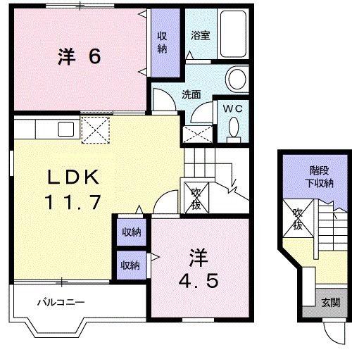 シャイニングデイズ(2LDK/2階)の間取り写真