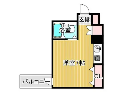 フォーラム都島内代駅前(ワンルーム/3階)の間取り写真