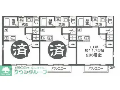 MAISON DE MANI(ワンルーム/2階)の間取り写真