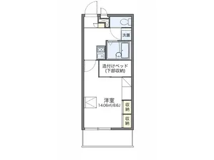 レオパレスリバーサイドイン千星(1K/3階)の間取り写真