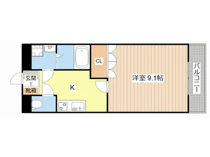 ジュピター(1K/1階)の間取り写真