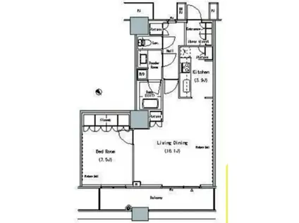 ザ 東京タワーズ ミッドタワー(1LDK/18階)の間取り写真