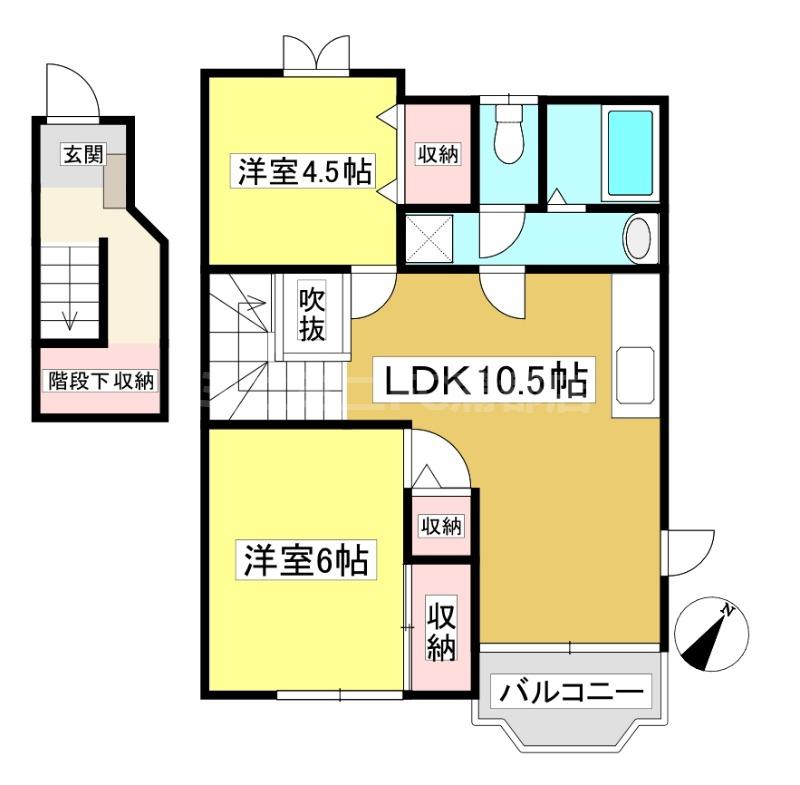 クレストール マサ(2LDK/2階)の間取り写真