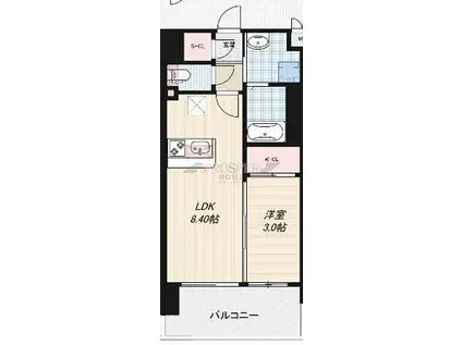 LUXE布施北III(1LDK/14階)の間取り写真