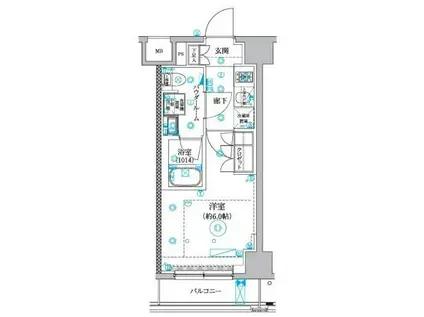 セジョリ横浜睦町 405(1K/4階)の間取り写真