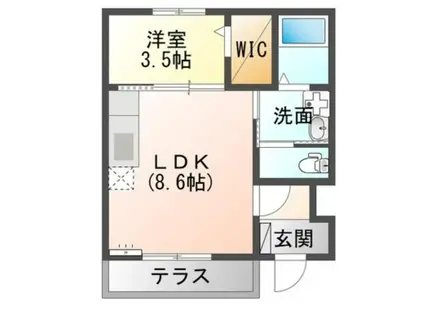 リバーフロント長浜(1LDK/1階)の間取り写真