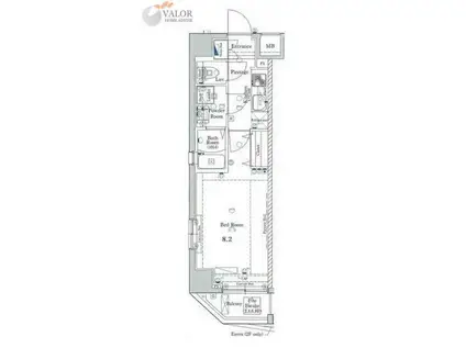 XEBEC平和島II(1K/7階)の間取り写真