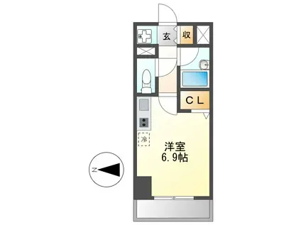 RIDGE堀田(ワンルーム/8階)の間取り写真