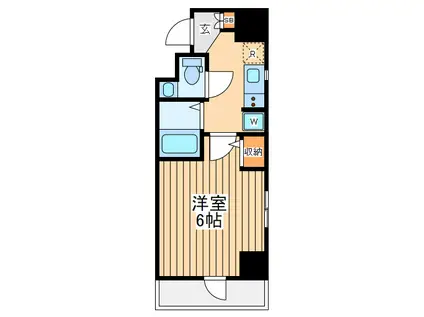 ケーヨコハマ(1K/2階)の間取り写真