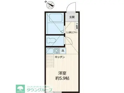 パークウェイ鶴見(ワンルーム/2階)の間取り写真