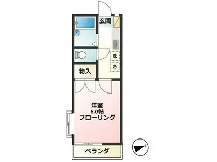 サンヒルズ(1K/1階)の間取り写真